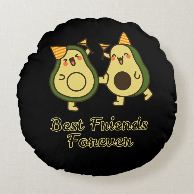BEST FRIENDS FOREVER, FUNNY AVOCADO, FRIENDS DAY ROND KUSSEN (Voorkant)
