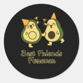 BEST FRIENDS FOREVER, FUNNY AVOCADO, FRIENDS DAY RONDE STICKER (Voorkant)