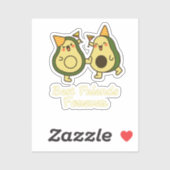 BEST FRIENDS FOREVER, FUNNY AVOCADO, FRIENDS DAY STICKER (Vel)