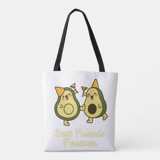 BEST FRIENDS FOREVER, FUNNY AVOCADO, FRIENDS DAY TOTE BAG (Achterkant)