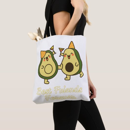 BEST FRIENDS FOREVER, FUNNY AVOCADO, FRIENDS DAY TOTE BAG (Dichtbij)