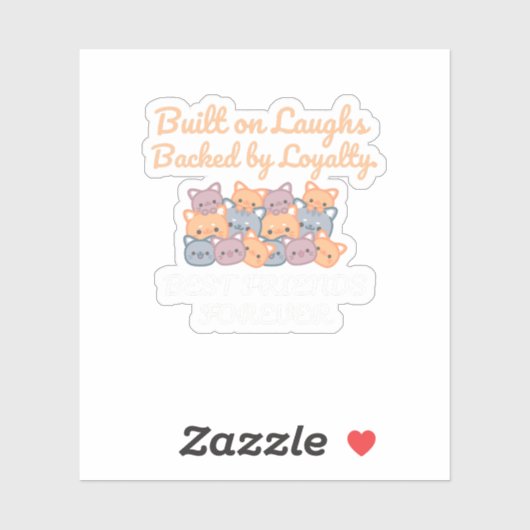 BEST FRIENDS FOREVER, FUNNY CAT, FRIENDSHIP DAY STICKER (Vel)