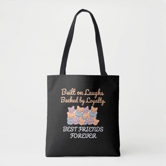 BEST FRIENDS FOREVER, FUNNY CAT, FRIENDSHIP DAY TOTE BAG (Voorkant)