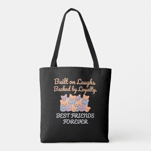 BEST FRIENDS FOREVER, FUNNY CAT, FRIENDSHIP DAY TOTE BAG (Achterkant)