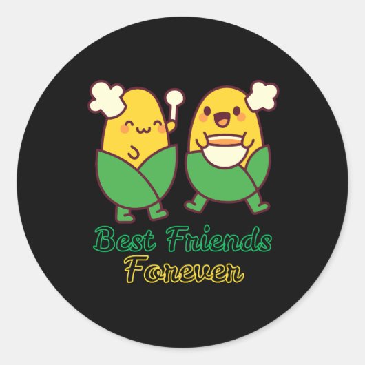 BEST FRIENDS FOREVER, FUNNY, GIFTS, BEST FRIEND RONDE STICKER (Voorkant)