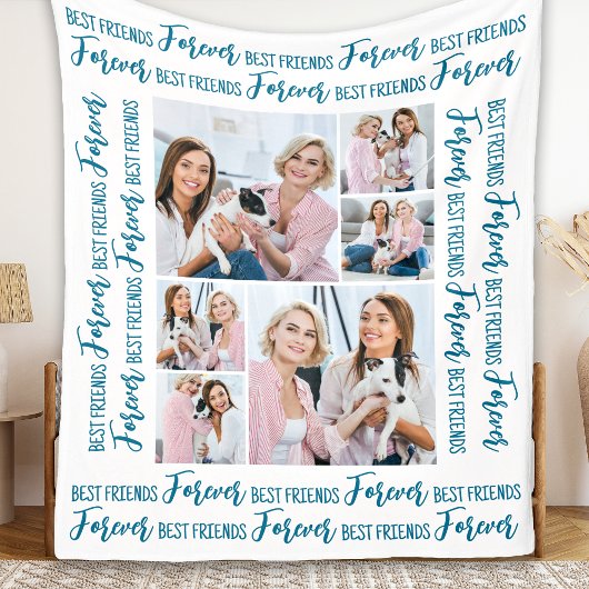 Best Friends Forever Gepersonaliseerd 6 Foto Colla Fleece Deken