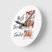 Best Friends Forever Gift Photo Collage Ronde Klok (Hoek)