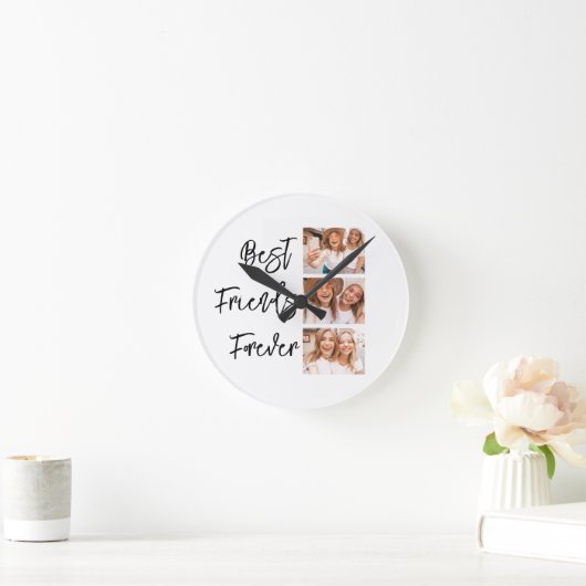 Best Friends Forever Gift Photo Collage Ronde Klok (Huis)