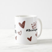 Best Friends Forever Glitter Hearts print Koffiemok (Voorkant rechts)