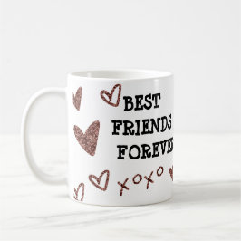 Best Friends Forever Glitter Hearts print Koffiemok
