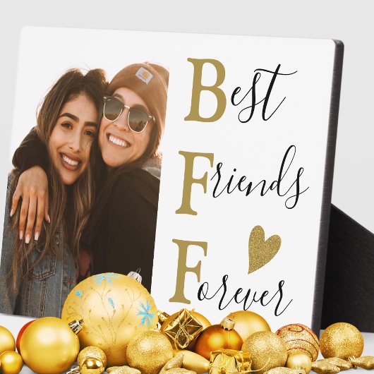 Best Friends Forever Gold BFF Typografie Foto Fotoplaat