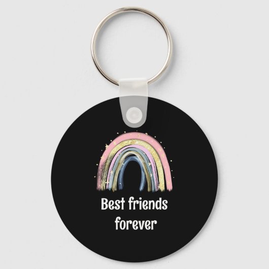 Best friends forever gold rainbow stars  sleutelhanger (Voorkant)