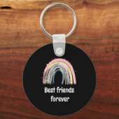 Best friends forever gold rainbow stars  sleutelhanger (Voorkant)