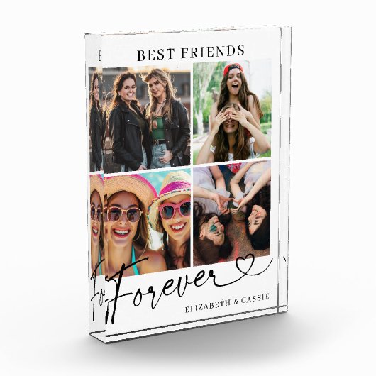 Best Friends Forever Heart Script Typography Fotoblokken (Links)