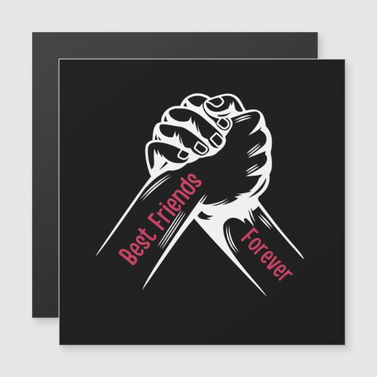 BEST FRIENDS FOREVER, MATCHING MY FRIENDS MAGNETISCHE UITNODIGING (Voorkant / Achterkant)