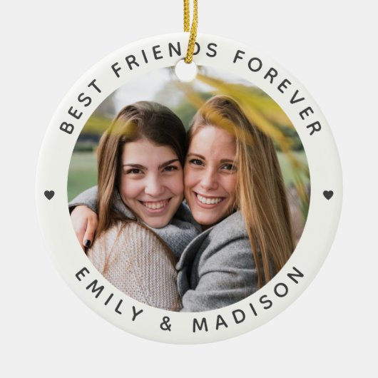 Best Friends Forever Modern Minimal Besties Keramisch Ornament (Voorkant)