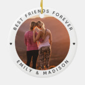 Best Friends Forever Modern Minimal Besties Keramisch Ornament (Achterkant)
