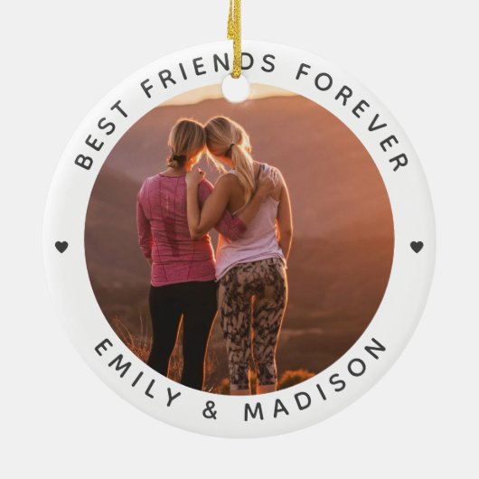 Best Friends Forever Modern Minimal Besties Keramisch Ornament (Achterkant)