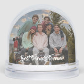 Best Friends Forever Modern Script Photo Sneeuwbol (Voorkant)
