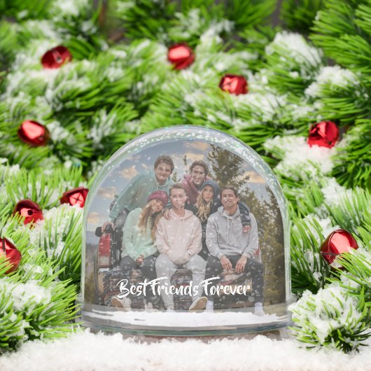 Best Friends Forever Modern Script Photo Sneeuwbol (Kerstmis)