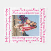Best Friends Forever Modern Trendy Roze Foto Fleece Deken (Voorkant (Horizontaal))