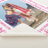 Best Friends Forever Modern Trendy Roze Foto Sherpa Deken (3/4)