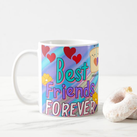 Best Friends Forever mok met Cute Cartoon Kinderen (Met donut)