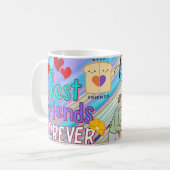 Best Friends Forever mok met Cute Cartoon Kinderen (Voorkant links)