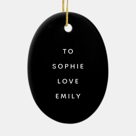 Best Friends Forever Name Script white Black Keramisch Ornament (Achterkant)