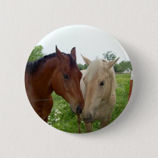 Best Friends Forever - Paarden Ronde Button 5,7 Cm (Voorkant)