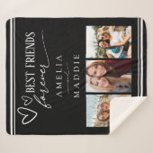 Best Friends Forever Photo Collage Black  Sherpa Deken (Voorkant (horizontaal))