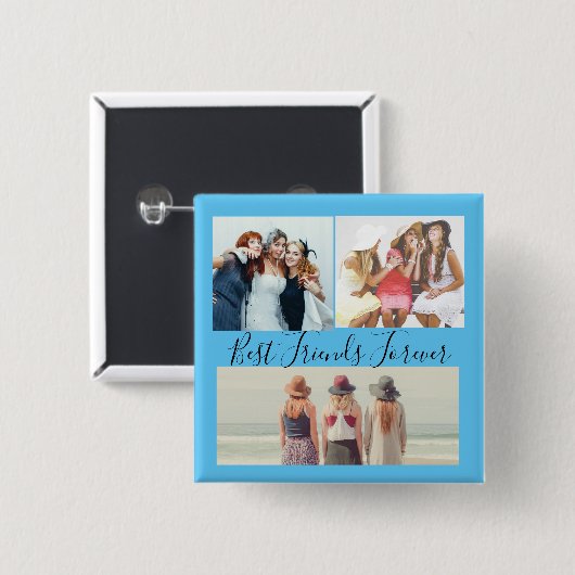 "Best Friends Forever Photo Collage Button (Voorkant /achterkant)