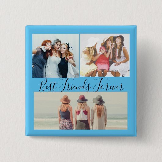 "Best Friends Forever Photo Collage Button (Voorkant)