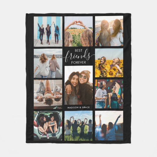Best Friends Forever Photo Collage Fleece Deken (Voorkant)