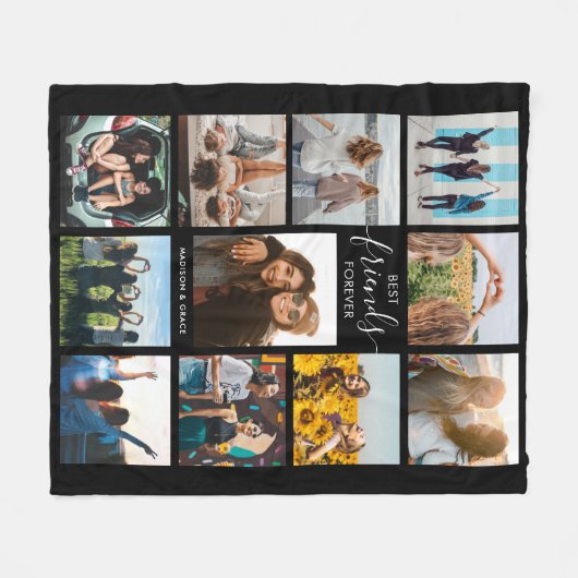 Best Friends Forever Photo Collage Fleece Deken (Voorkant (Horizontaal))