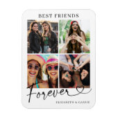 Best Friends Forever Photo Collage Heart Script Magneet (Verticaal)