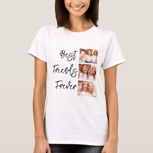 Best Friends Forever Photo Collage T-shirt (Voorkant)
