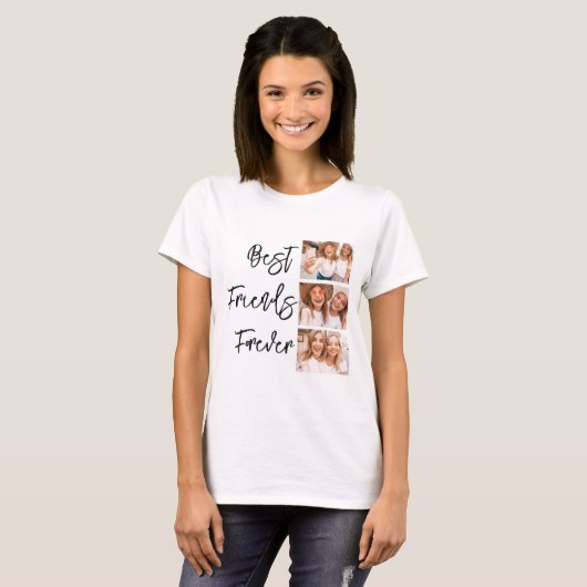 Best Friends Forever Photo Collage T-shirt (Voorkant volledig)