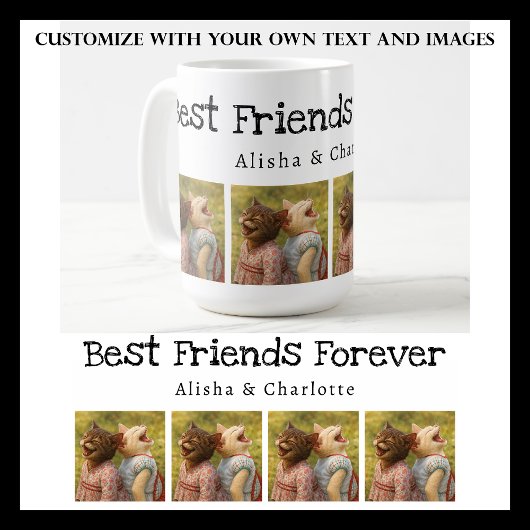 Best Friends Forever Photo Mug with Custom Names Koffiemok