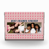 Best Friends Forever Pink Heart Galentine 2 Fotoblokken (Voorkant)