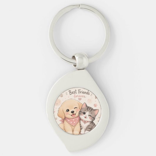 Best Friends Forever Puppy & Kitten Sleutelhanger (Voorkant)