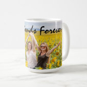 Best Friends Forever Quote Zwart Script met Foto Koffiemok (Voorkant rechts)