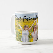 Best Friends Forever Quote Zwart Script met Foto Koffiemok (Voorkant links)