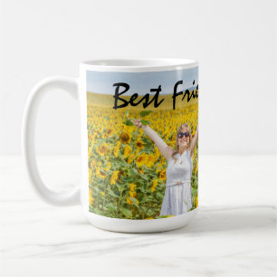 Best Friends Forever Quote Zwart Script met Foto Koffiemok