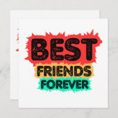 BEST FRIENDS FOREVER RETRO FRIENDS, FRIENDSHIP KAART (Voorkant / Achterkant)