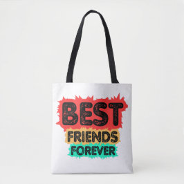 BEST FRIENDS FOREVER RETRO FRIENDS, FRIENDSHIP TOTE BAG