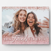 Best Friends Forever Roze Glitter Photo Keepslag Fotoplaat (Voorkant)