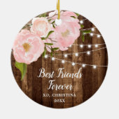 Best Friends Forever Rustic Peonies Specialized Keramisch Ornament (Achterkant)