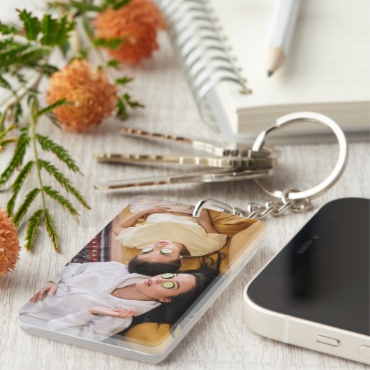 Best Friends Forever Script Custom Photo BFF Sleutelhanger (Voorkant Rechts)