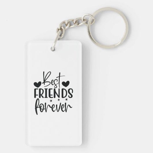 Best Friends Forever Script Custom Photo BFF Sleutelhanger (achterkant)